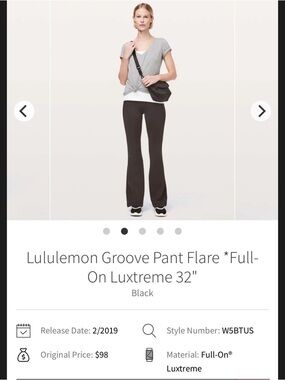 lululemon athletica Groove Pant Flare - Black 32” size 14